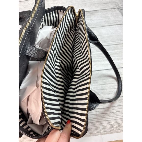 Kate Spade Southport Avenue Lydia Black Leather Large Satchel Shoulder Bag Purse - Picture 6 of 14